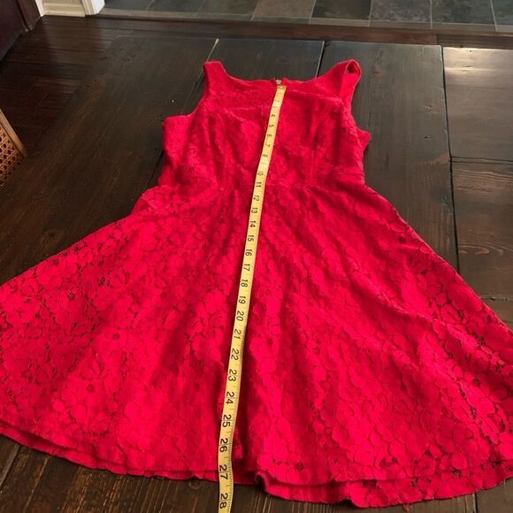 Ruby Red Mini Dress sleeveless Lace dress by ASU Wish - Picture 5 of 7